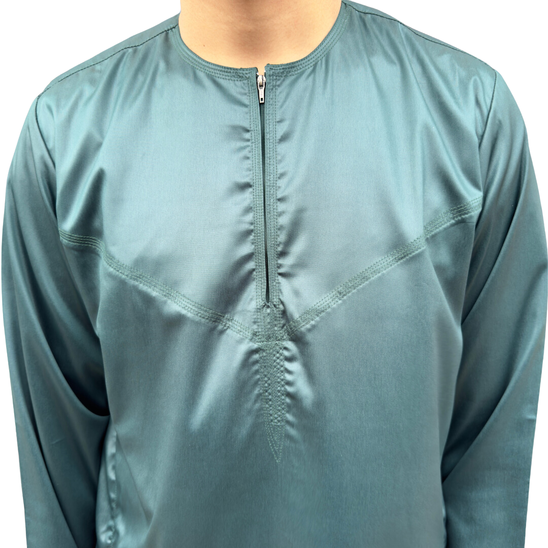 Pakistani Green Thobe - Silky Finish