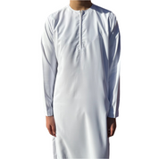 White Classic Omani Thobe - Matte Finish